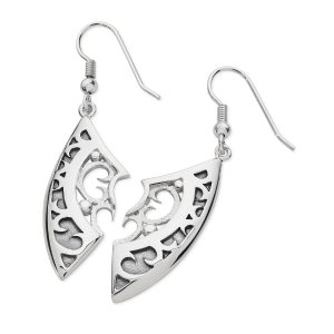 Karen Duncan Jewellery - Demi-Shield Large Drop Earrings on Hooks